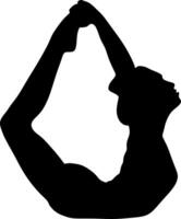 yoga nel silhouette vettore arte su sfondo