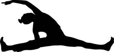 yoga nel silhouette vettore arte su sfondo