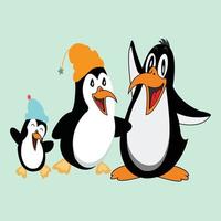 vettore carino pinguino cartone animato personaggio clipart illustrazione