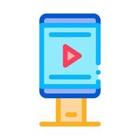 video pubblicità su Telefono icona vettore schema illustrazione