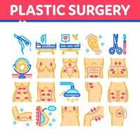 plastica chirurgia clinica collezione icone impostato vettore