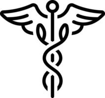 icona della linea per medici vettore
