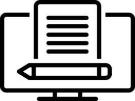 linea icona per blogging vettore