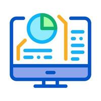 torta grafico nel computer icona vettore schema illustrazione