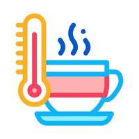 tè tazza temperatura icona vettore schema illustrazione