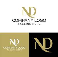 iniziale lettera nd logo design monogramma creativo moderno cartello simbolo icona vettore