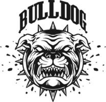 bulldog parola mano lettering Vintage ▾ logo portafortuna monocromatico vettore