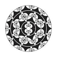 mandala design decorativo modello decorazione fiocco di neve su nero fiore modello design vettore