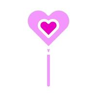 Palloncino San Valentino icona solido rosa stile illustrazione vettore e logo icona Perfetto.