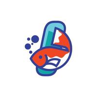 alfabeto io pesce logo vettore