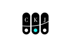 ckj lettera e alfabeto logo design vettore