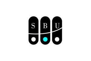 sbu lettera e alfabeto logo design vettore