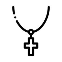 cristiano attraversare su collo icona vettore schema illustrazione