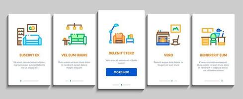 casa camere mobilia onboarding elementi icone impostato vettore