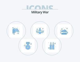 militare guerra blu icona imballare 5 icona design. militare. militare. attrezzatura. combattente Jet. aereo vettore