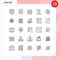 impostato di 25 moderno ui icone simboli segni per foglia eco pauroso agricoltura ragno modificabile vettore design elementi