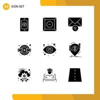 9 creativo icone moderno segni e simboli di transazione SEO ricerca ricerca servizio legale modificabile vettore design elementi