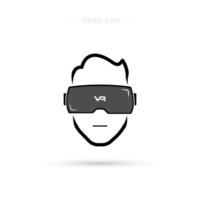 virtuale la realtà cuffia, uomo. vr icona. vettore isolato su bianca sfondo.