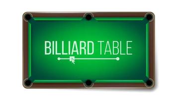 vuoto biliardo tavolo vettore. verde gioco snooker tavolo. superiore Visualizza. isolato su bianca sfondo illustrazione vettore
