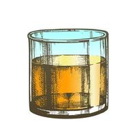 colore inclinato bicchiere fresco salutare minerale acqua vettore