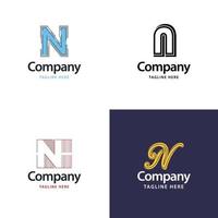 lettera n grande logo imballare design creativo moderno loghi design per il tuo attività commerciale vettore