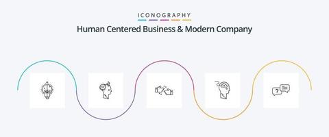 umano centrato attività commerciale e moderno azienda linea 5 icona imballare Compreso utente. Scarica. idea. aggiornare. attività commerciale vettore