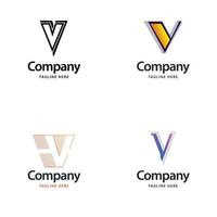 lettera v grande logo imballare design creativo moderno loghi design per il tuo attività commerciale vettore