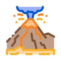 montagna eruzione icona vettore schema illustrazione