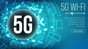 5g Wi-Fi standard sfondo vettore. telecomunicazione. senza fili Rete. Internet Wi-Fi connessione. futuro tecnologia illustrazione vettore