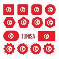 tunisia bandiera collezione figura icone impostato vettore