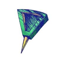 colore Stazionario puntina da disegno con triangolo modulo superiore vettore