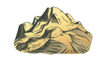 colore neve copertura montagna paesaggio mano disegnato vettore