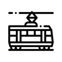 pubblico trasporto tranvia vettore magro linea icona