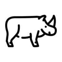 rinoceronte animale linea icona vettore illustrazione