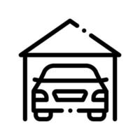 box auto capannone con auto veicolo vettore magro linea icona