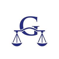 procuratore legge azienda logo design su lettera g vettore modello