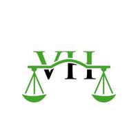 legge azienda lettera vh logo design. legge procuratore cartello vettore