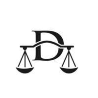 procuratore legge azienda logo design su lettera d vettore modello