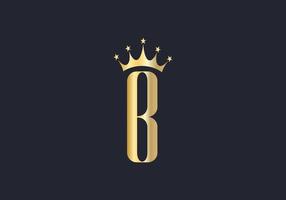 lettera B corona logo design vettore modello