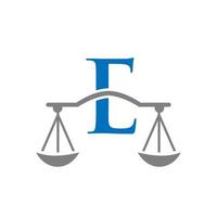 procuratore legge azienda logo design su lettera e vettore modello