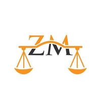 legge azienda lettera zm logo design. legge procuratore cartello vettore