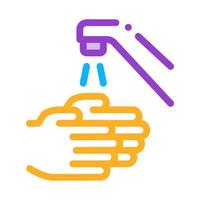 mani lavaggio acqua rubinetto icona schema illustrazione vettore