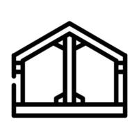 edificio metallico struttura linea icona vettore illustrazione