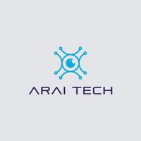 vettore di progettazione modello logo drone tech, emblema, concetto di design, simbolo creativo, icona