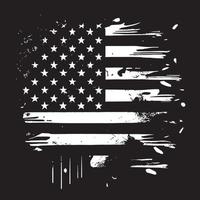 nero e bianca realistico astratto bandiera di America, nazione indipendenza giorno, nazionale tradizioni - vettore