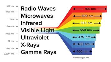 elettromagnetico spettro informazione gamma raggi schema vettore