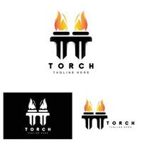 torcia logo, fuoco disegno, lettera logo, Prodotto marca icona vettore