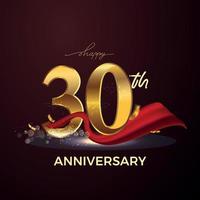 anniversario 30. oro 3d numeri. manifesto modello per festeggiare 30 anniversario evento festa. vettore illustrazione