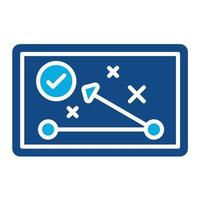 icona a due colori del glifo della strategia vettore