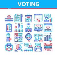 voto e elezione collezione icone impostato vettore